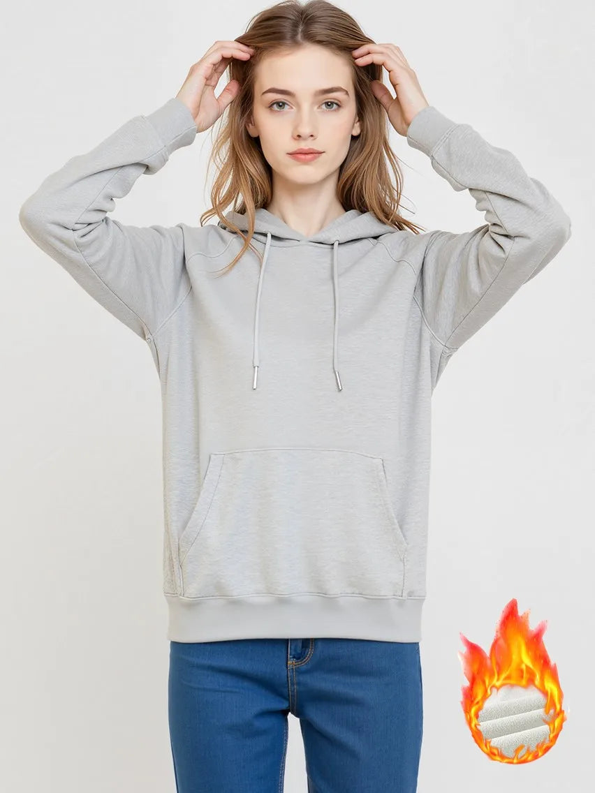 LEGIBLE Autumn Winter Oversize Hoodies Women Pulovers Hooded Thicken Warm Loose Hoodie Women Fleece Hoody Female