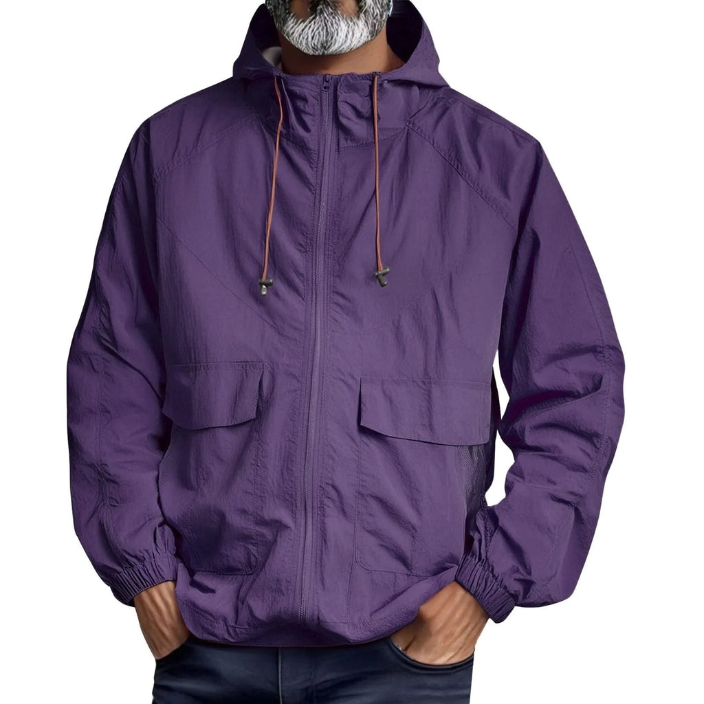 Lightweight Unisex Waterproof Windbreaker Jacket with Hood UPF 50+
