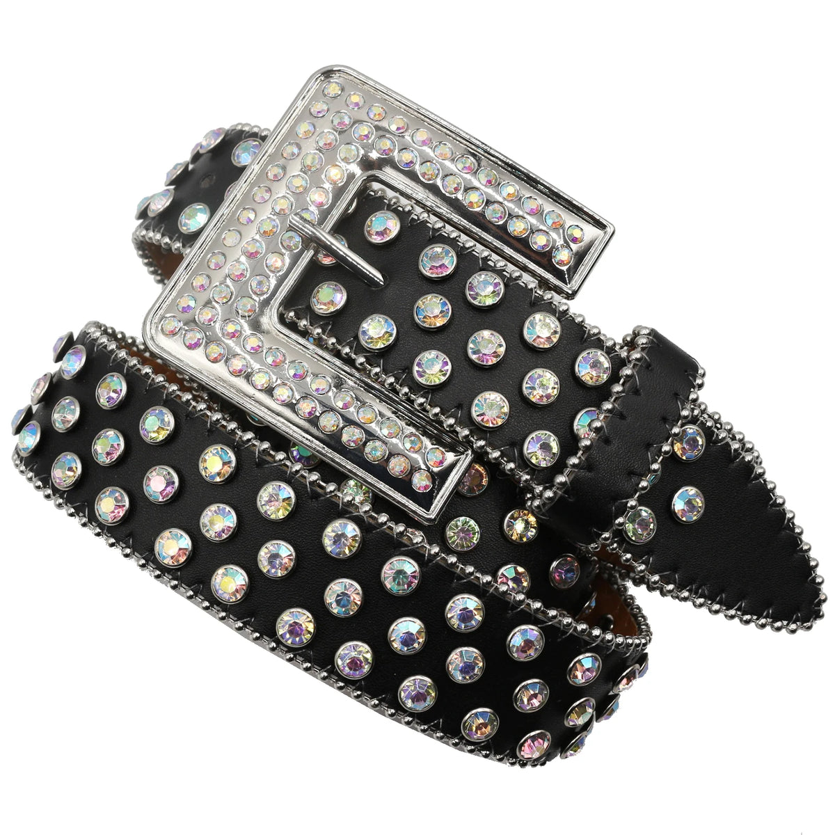 Cinturón de lujo con diamantes de imitación, hebilla de aguja, decorado con cristales, cinturón de strass para mujer, ideal para vaqueros