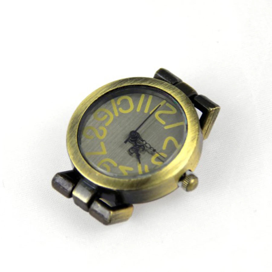 Shsby Diy Personality Ancient Bronze Watch Header Black Numerals Circle Watch Table-Core Watchband Watch Accessories