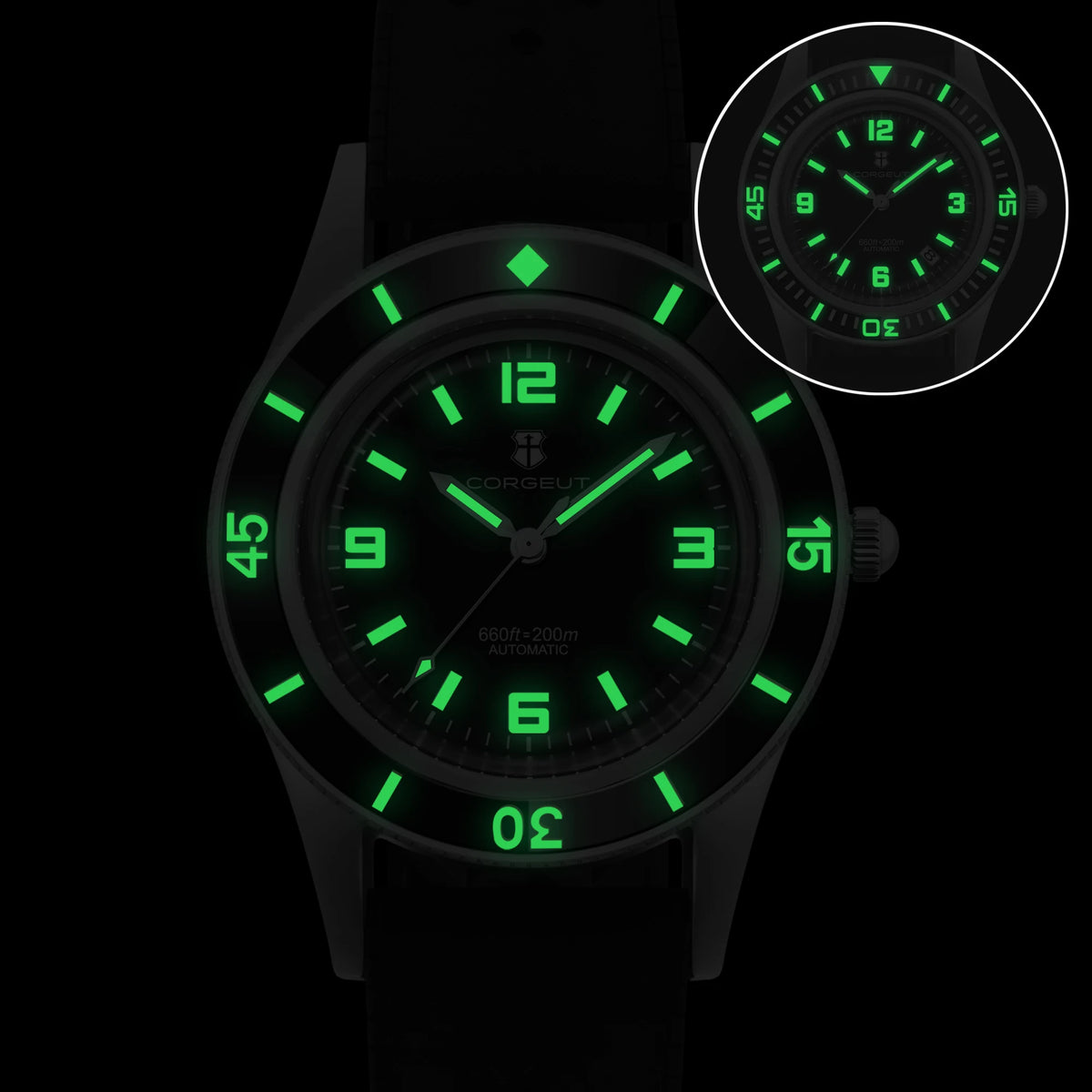 CORGEUT 50-Fathoms Dive Watch WD50F NH35 Automatic Movement 40mm Watch for Man Luminous 200m Waterproof Sapphire Vintage