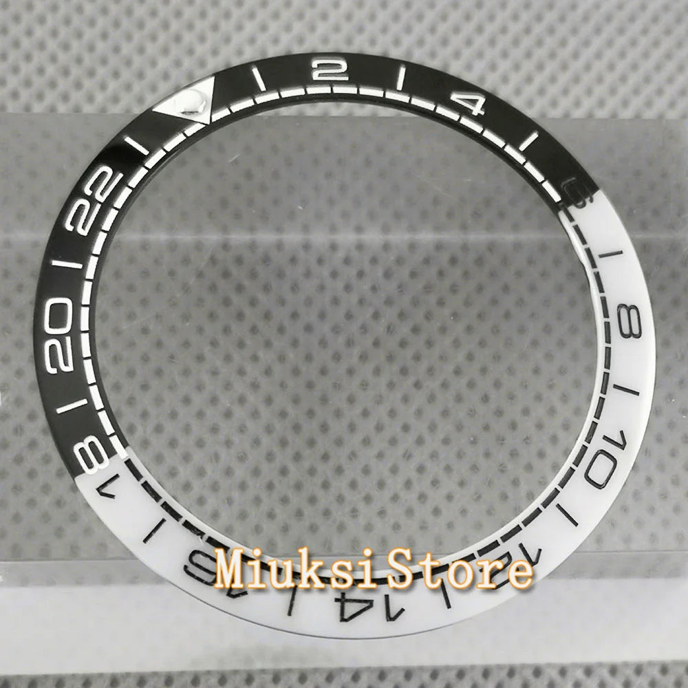 Inserto de bisel de cerámica negro, azul, blanco y verde de 38 mm para reloj automático para hombre Submariner de 40 mm