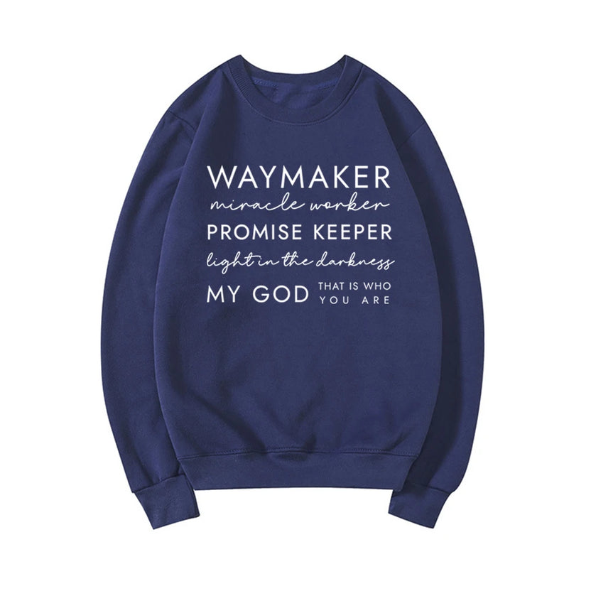 Chrześcijańska bluza Waymaker odzież religijne prezenty damska bluza z okrągłym dekoltem bluza z kapturem z motywem wiary sweter z wersetem biblijnym chrześcijański top