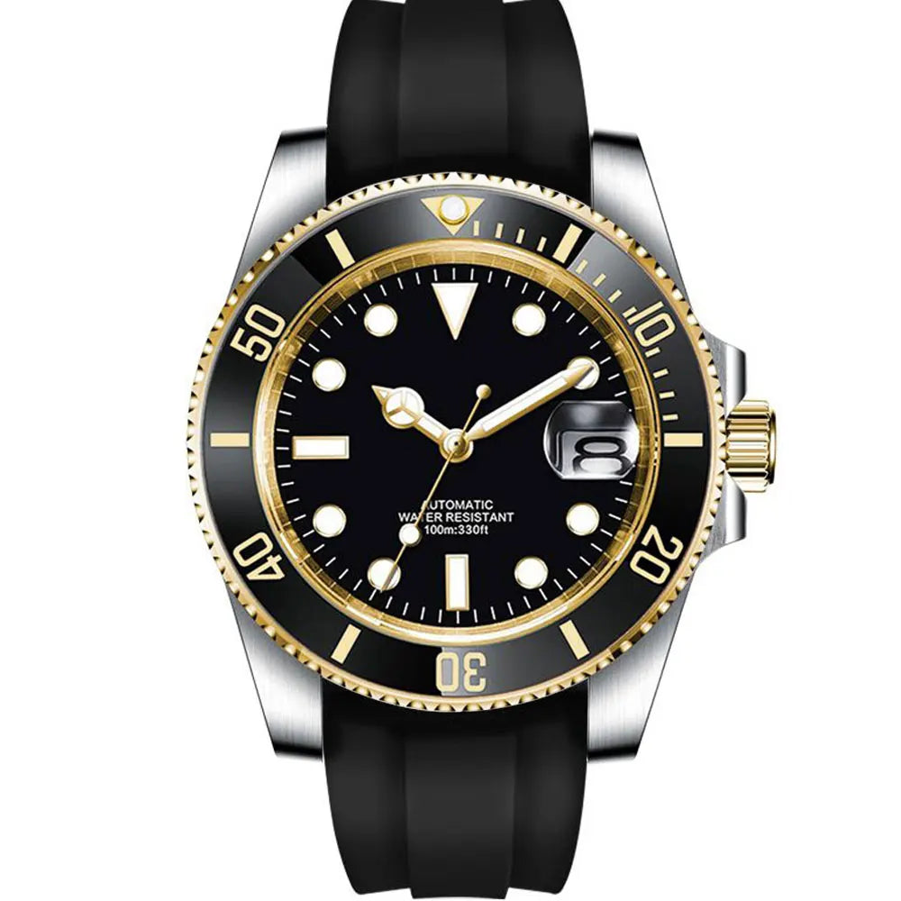Custom Logo Luxury Sapphire Crystal NH35 Miyota Automatic Mechanical Watch Rose Men's Watch 10Bar Swimming Date Male Clock