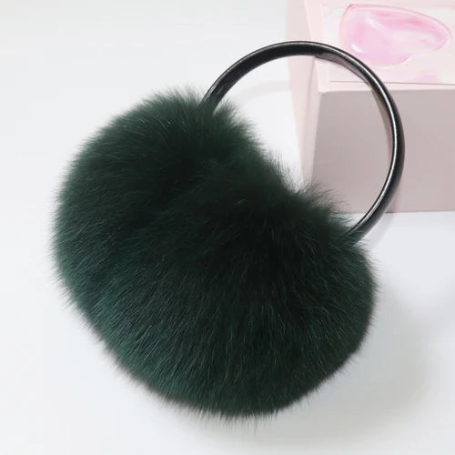 Real Fox Raccoon Fur Hang Ear Cover Warm Winter Earmuffs Headwear Ear Muffs Earmuffs Cold Ear Warmer Ear Protection Headband