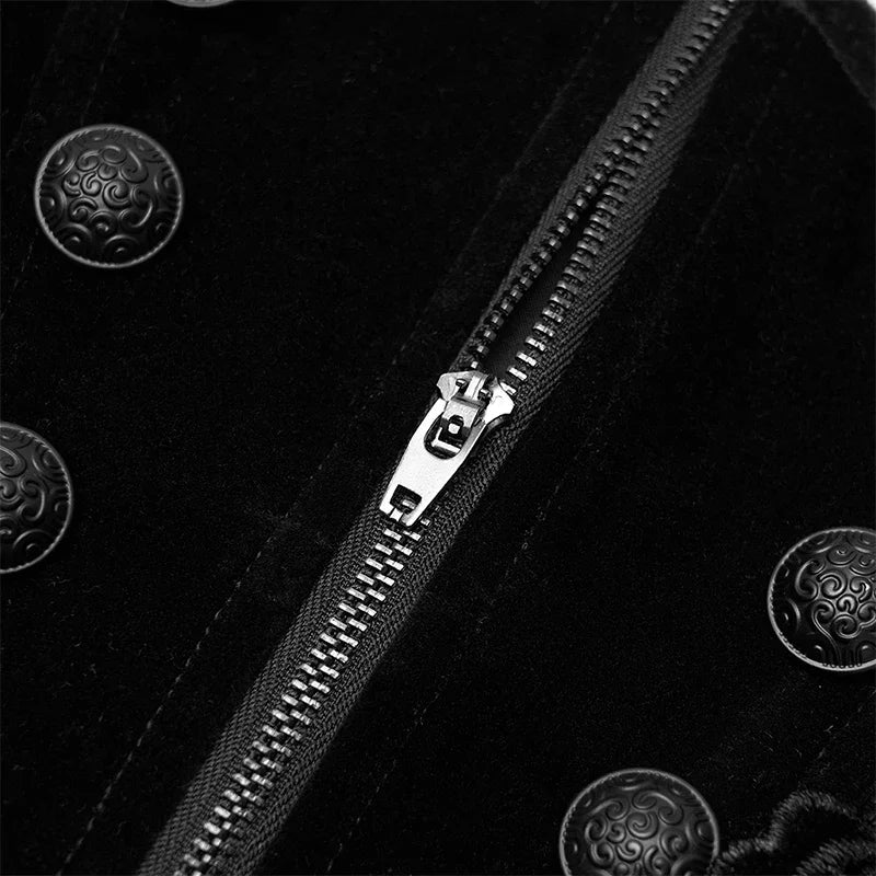 PUNK RAVE Women's Gothic Gorgeous Retro Decals Velvet Corset Female Accessories Slim Body Black Girdle Belts
