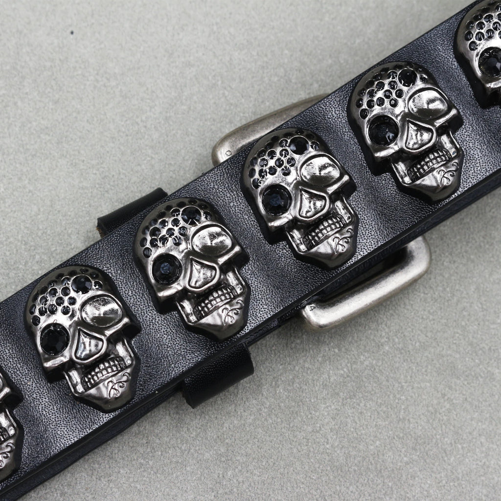 Heavy Metal Punk Belt Genuine Leather Hip Hop Belts for Men Cross Rivet Jeans Belt Male Strap Ceinture Homme Designer Belt