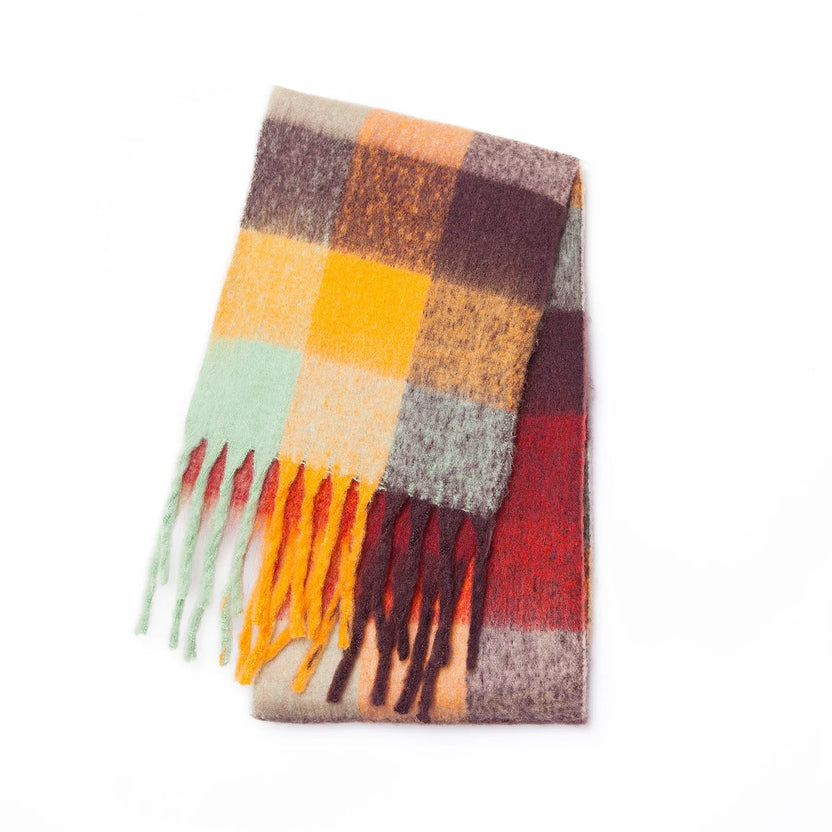 2026 Winter Thick Warm Scarf Women Cashmere Shawl and Wraps Pashmina Neckerchief Bufanda Female Rainbow Hairy Tessel Echarpe New