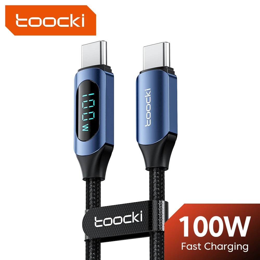Toocki 100W USB-C to USB-C PD Fast Charging Cable with Display
