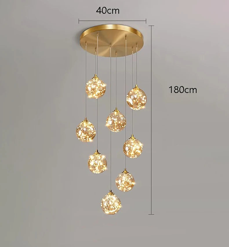 Lámpara colgante LED moderna de acrílico y hierro con control remoto