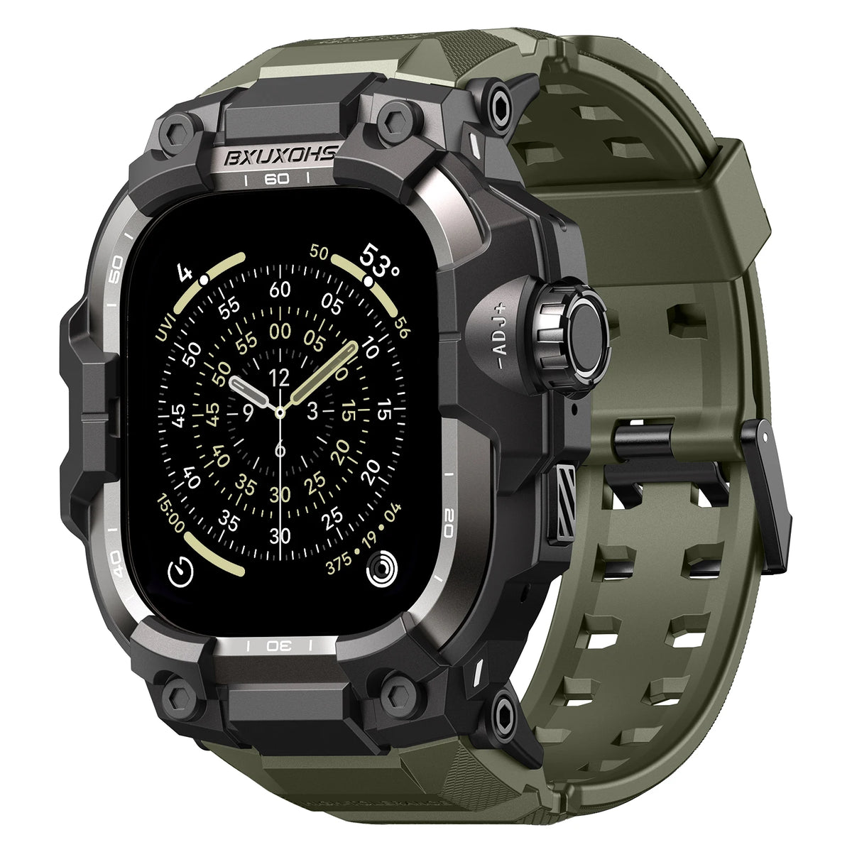 Funda reforzada con correa para Apple Watch de 49mm, 44mm, 45mm y 46mm, protector con parachoques a prueba de golpes para iWatch Ultra/2/3 y Series 11, 10, 9, 8, 7 y SE