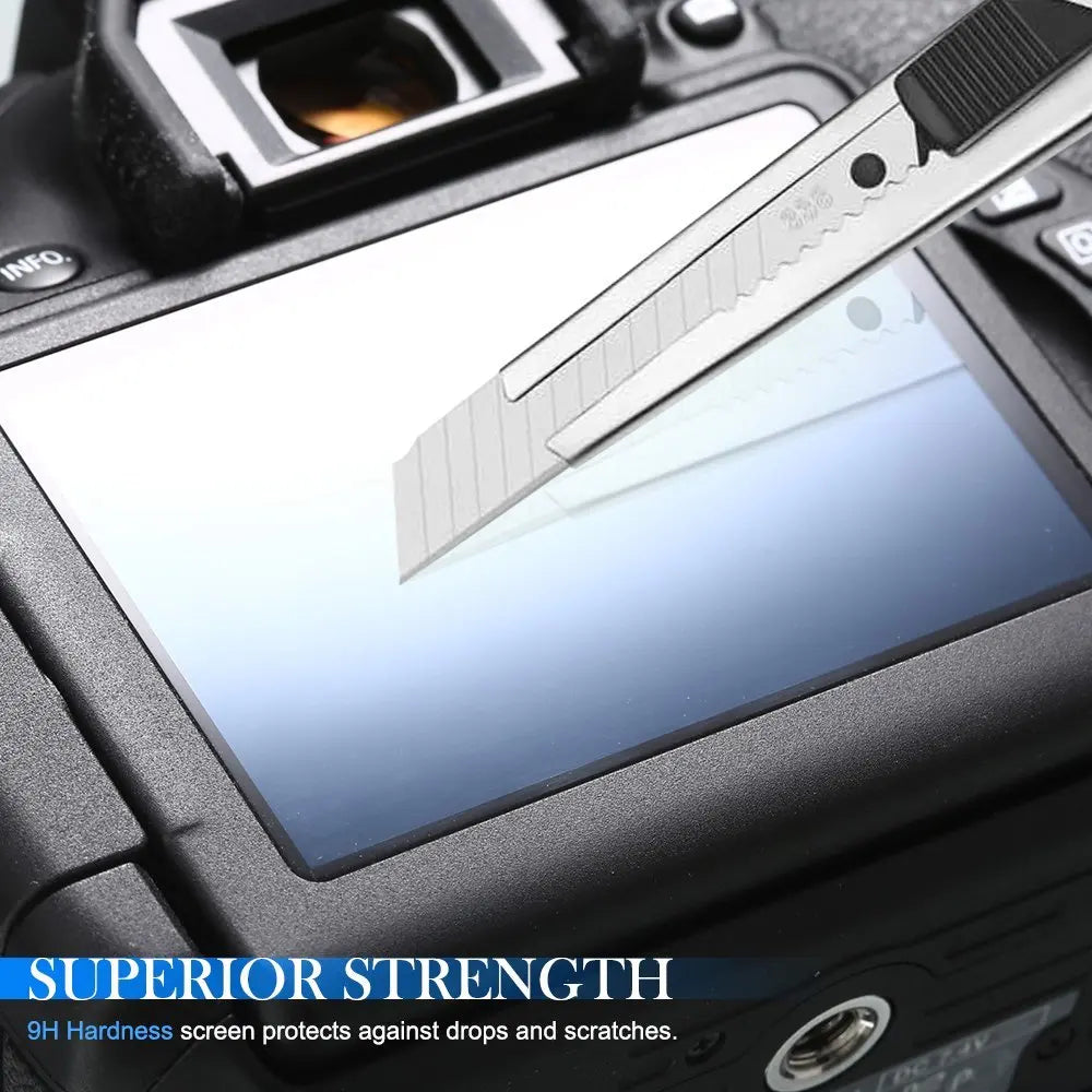 Hard Glass Screen Protector for Nikon D3500 D3300 D3400 D5600 D610 D7000 D7200 D7500 D780 D810 D850 Z5 Z50 Z6/Z7 II Z8 Z9 ZF Z30
