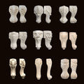 2-4pcs Wood Furniture Legs Sofa Couch Chair Ottoman Loveseat Coffee Table Cabinet Feet Bun Foot Wood Bend Appliques Onlays