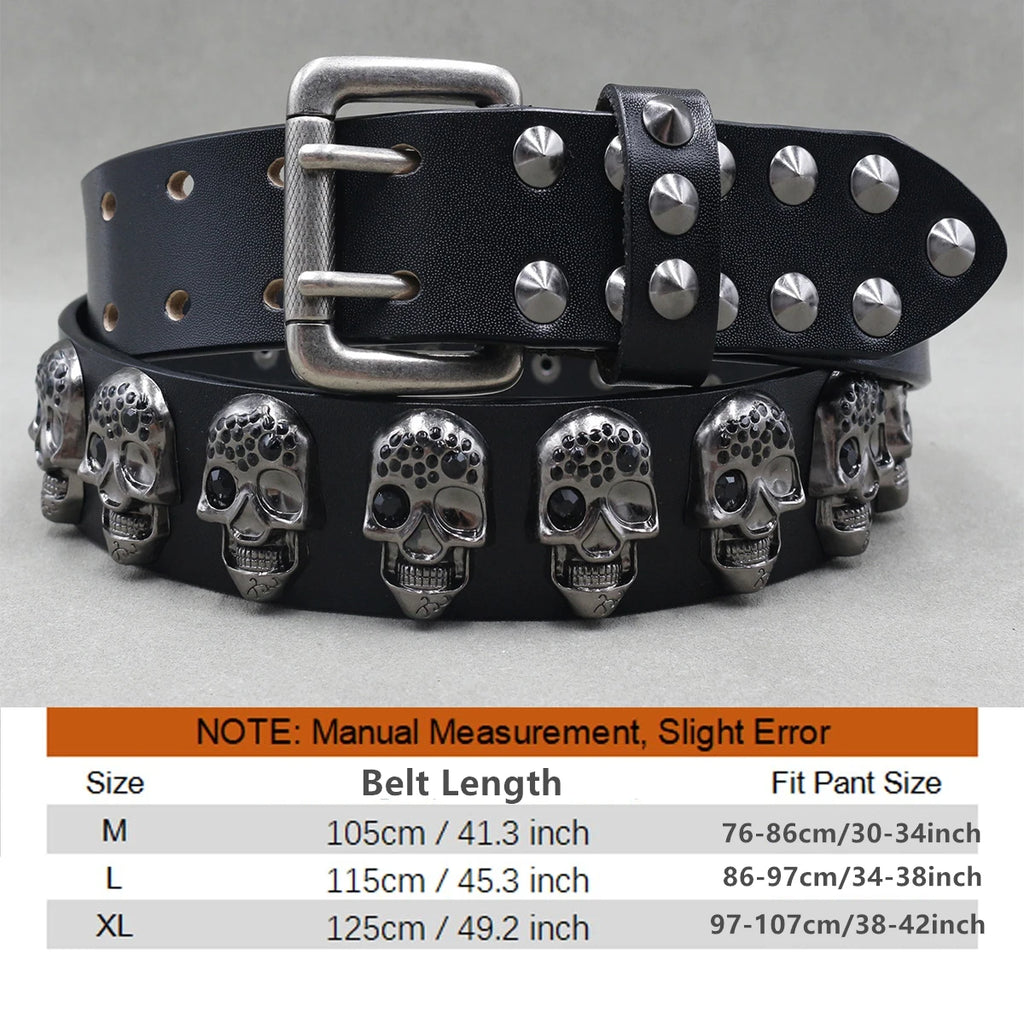 Heavy Metal Punk Belt Genuine Leather Hip Hop Belts for Men Cross Rivet Jeans Belt Male Strap Ceinture Homme Designer Belt