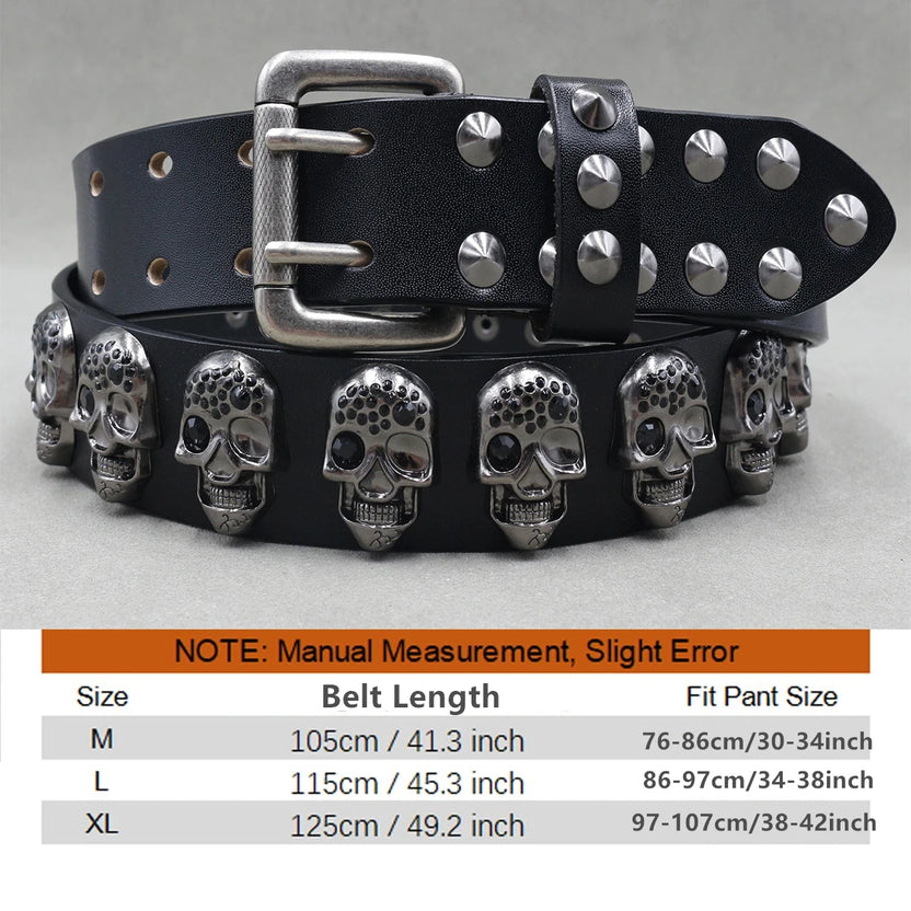 Heavy Metal Punk Belt Genuine Leather Hip Hop Belts for Men Cross Rivet Jeans Belt Male Strap Ceinture Homme Designer Belt
