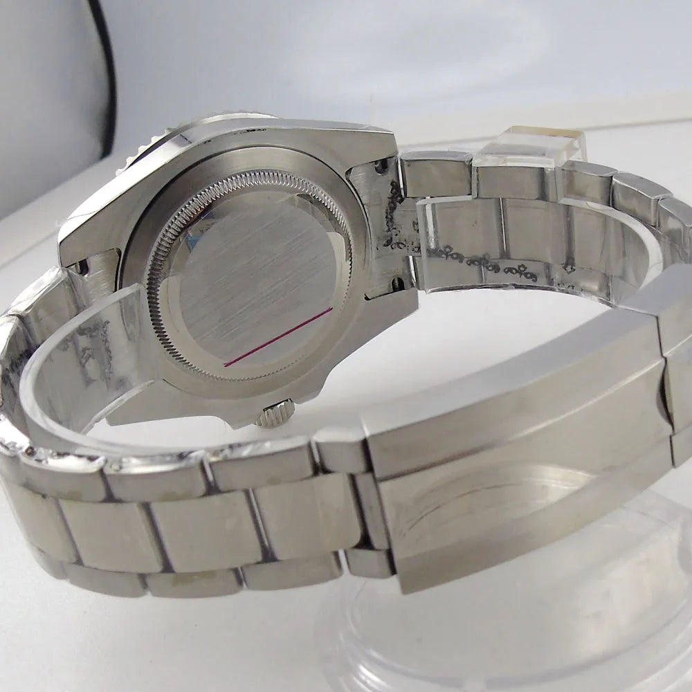 Koperta do zegarka Matelion 20ATM Dive 40mm SUB, pasuje do mechanizmów NH35, NH34 GMT, ETA 2824, PT5000, stalowa bransoleta, szafirowe szkło, 120 kliknięć, przesuwane zapięcie