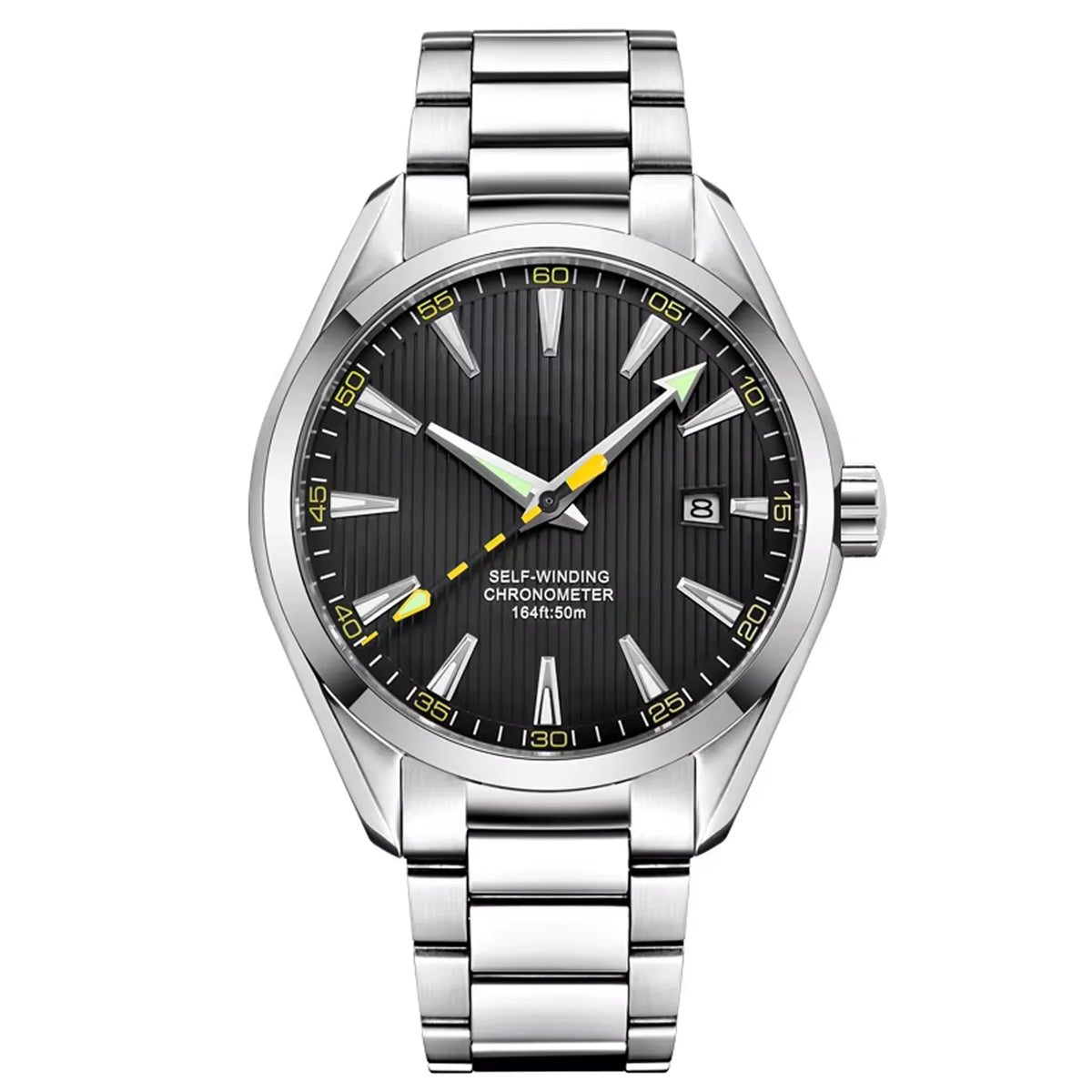 Custom Logo NH35 Automatic Mechanical Watch Male Watches Sapphire 41mm Men Stainless Steel Wristwatch Calendar Clock Date