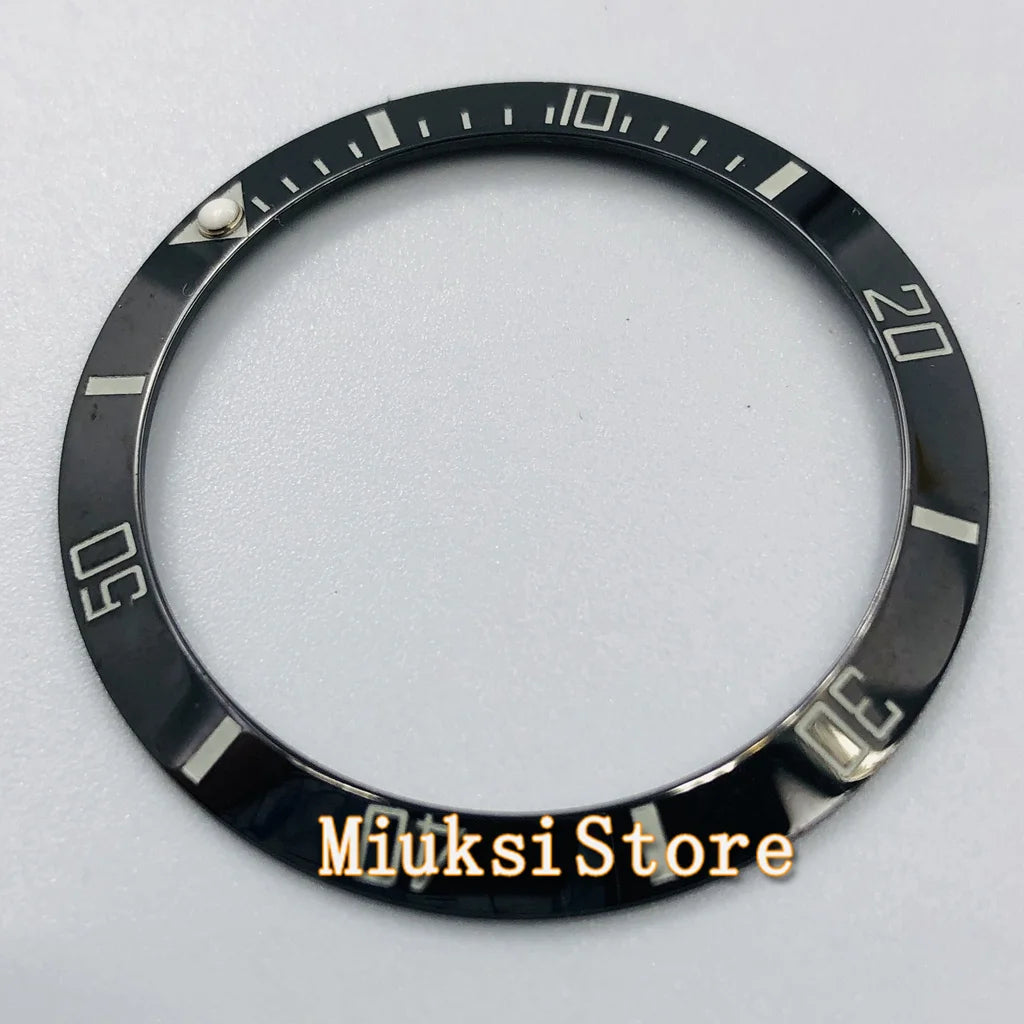 Inserto de bisel de cerámica negro, azul, blanco y verde de 38 mm para reloj automático para hombre Submariner de 40 mm