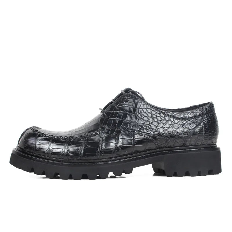 Zapatos de vestir para hombre de piel de cocodrilo - Duraderos, cómodos, transpirables y elegantes