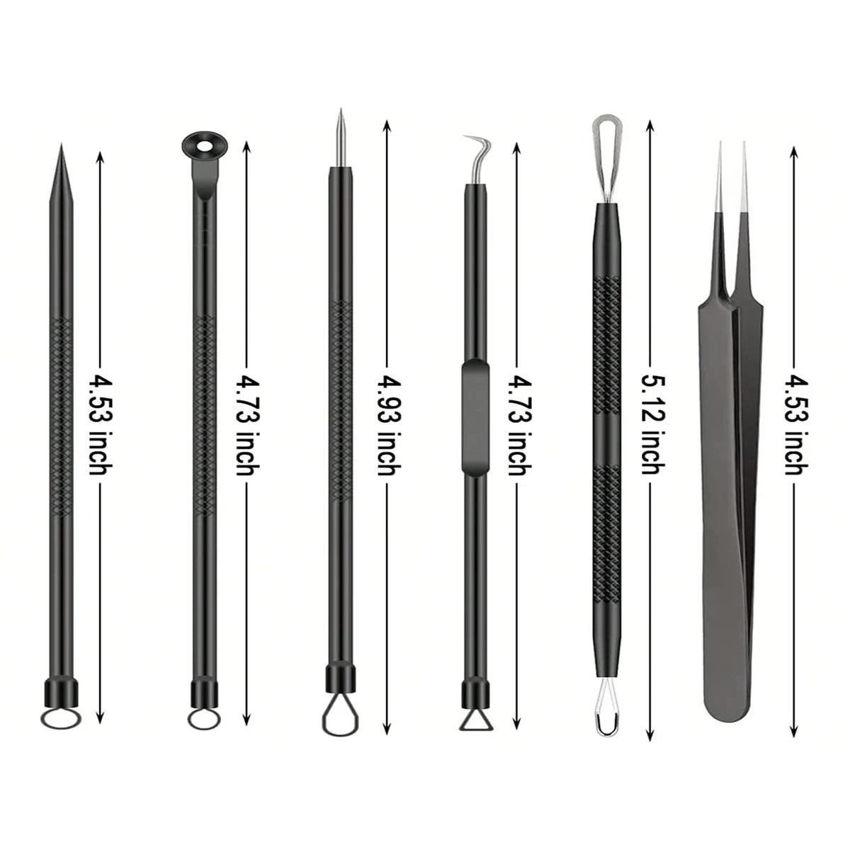 6pcs/Set Acne Removal Needle and Clip Stainless Steel Tool Blackhead Removal Blemishes Facial Skin Care Beauty Facial Pore Clean