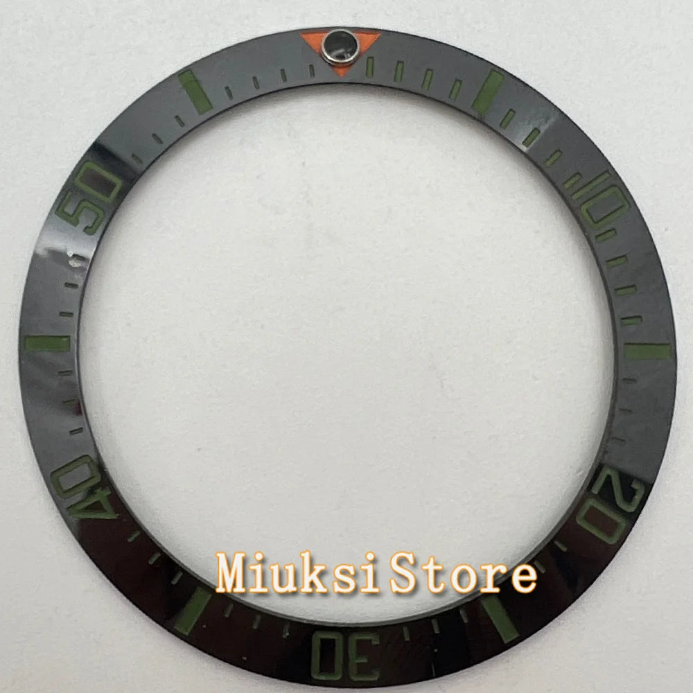 Inserto de bisel de cerámica negro, azul, blanco y verde de 38 mm para reloj automático para hombre Submariner de 40 mm