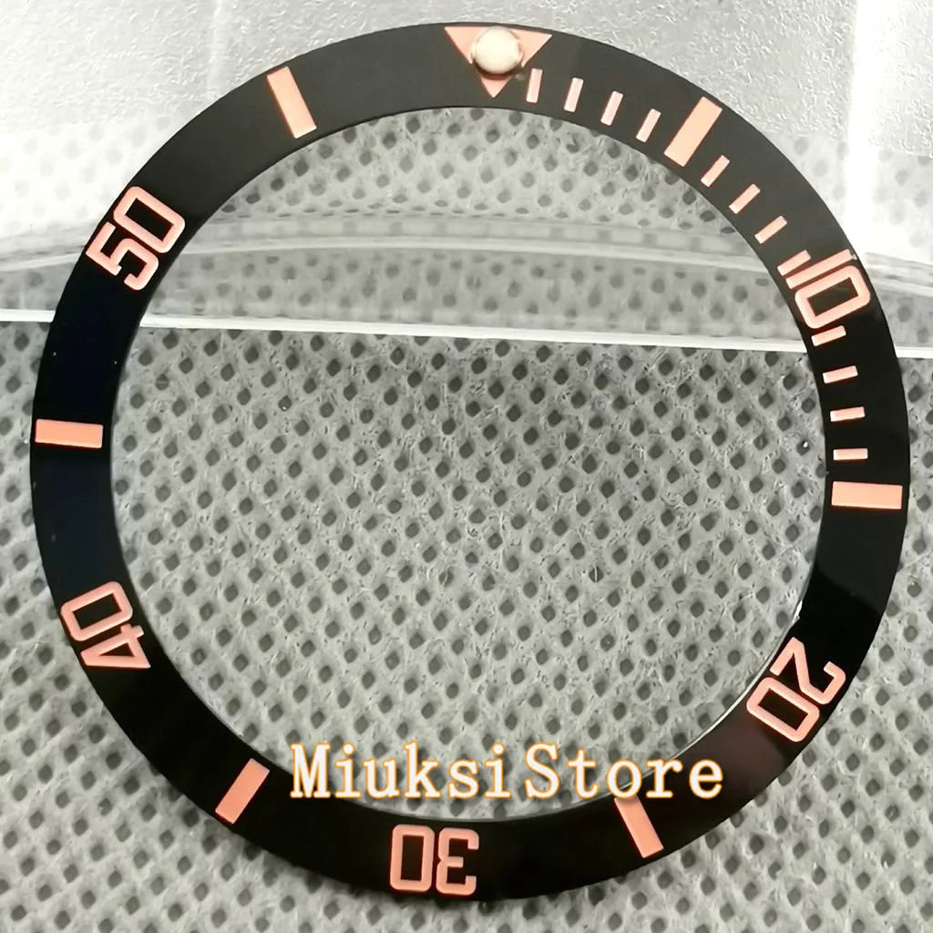Inserto de bisel de cerámica negro, azul, blanco y verde de 38 mm para reloj automático para hombre Submariner de 40 mm