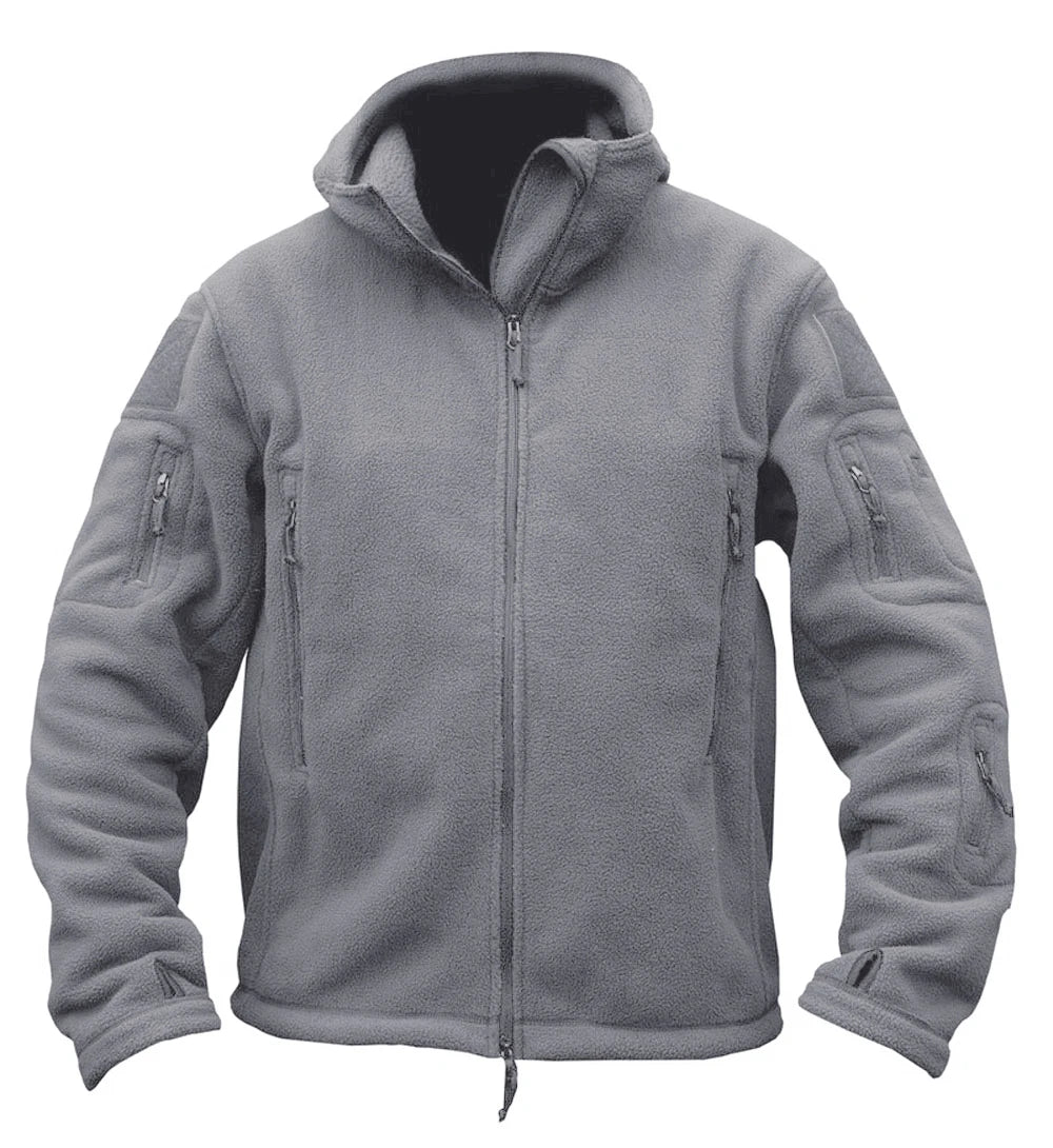 TACVASEN Winter Hooded Fleece Jackets Mens Zipper Pockets Camping Work Jacket Thermal Autumn Outerwear Outdoor Hiking Warm Coat