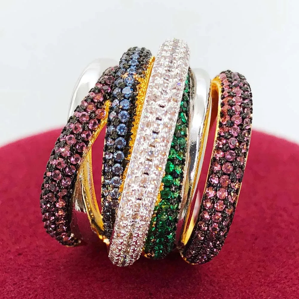 GODKI Monaco Design Luxury Statement Stackable Ring for Women Wedding Cubic Zircon Engagement Dubai Punk Bridal Top Finger Rings