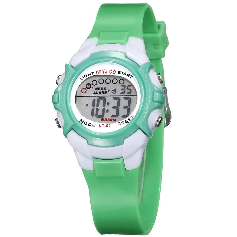 Reloj digital para niños, 7 colores LED, resistente al agua, correa de silicona deportiva, regalo para estudiantes de 3 a 10 años, niños y niñas
