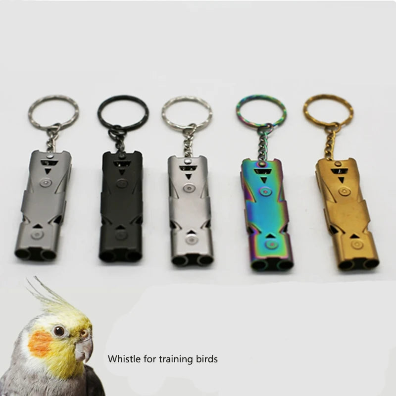 Outdoor Survival Whistle Double-tube Blast Whistle Stainless Steel High-frequency Earthquake Rescue Whistle High-decibel Whistle