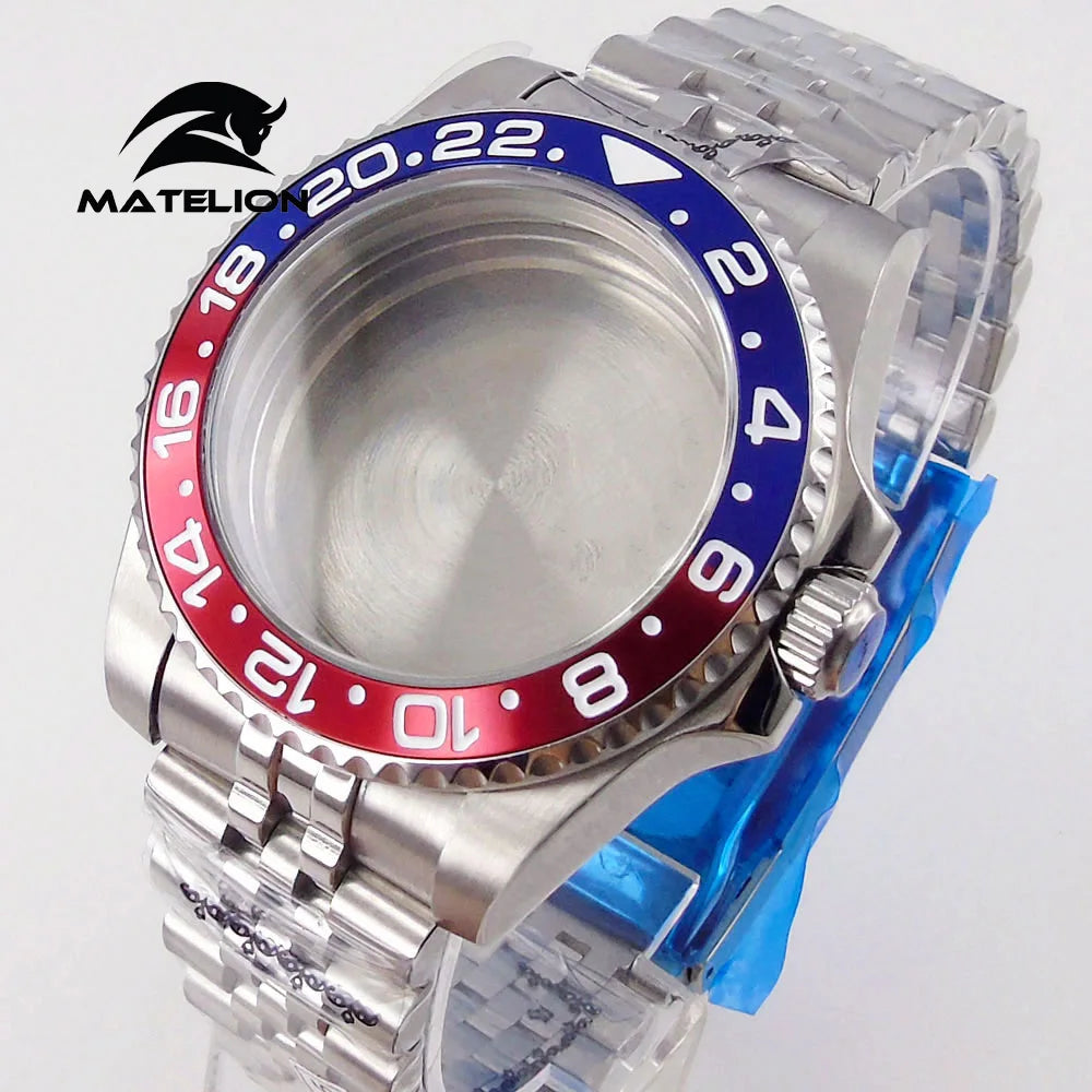 Koperta do zegarka Matelion 200M do nurkowania 40mm, pasuje do mechanizmów NH35 NH36 NH34 GMT ETA 2824 PT5000, bransoleta typu Jubilee, szkło szafirowe, zapięcie przesuwne