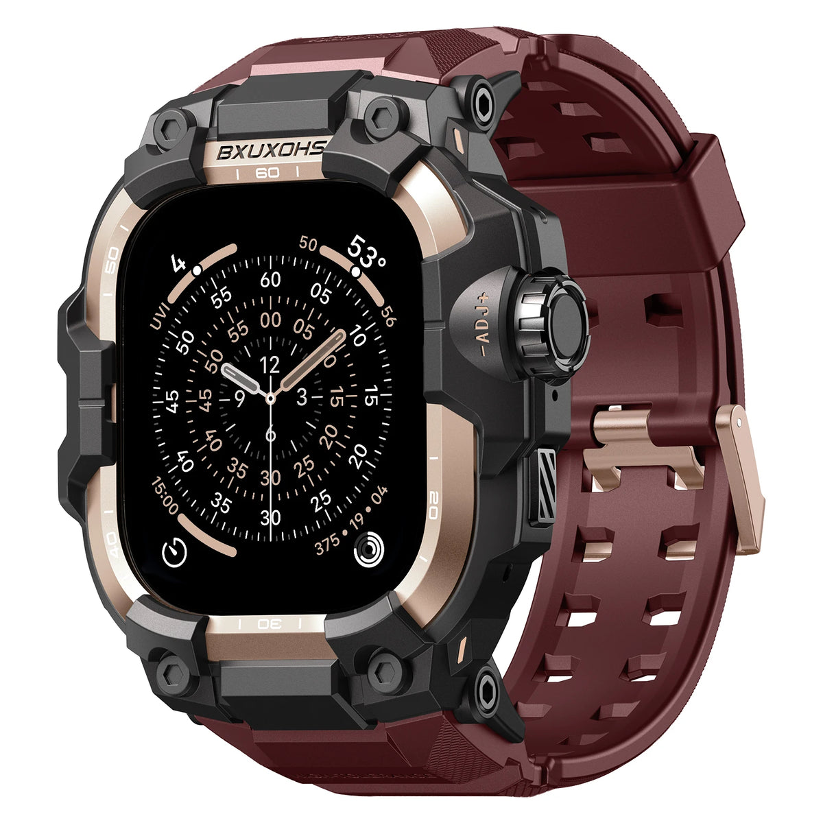 Funda reforzada con correa para Apple Watch de 49mm, 44mm, 45mm y 46mm, protector con parachoques a prueba de golpes para iWatch Ultra/2/3 y Series 11, 10, 9, 8, 7 y SE