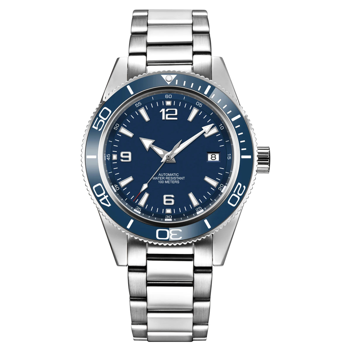 Gustom Logo Automatic Mechanical Men Watch 41mm NH35 Movement Sapphire Steel Strap Watch Waterproof Luminous 90 Ring Corgeut