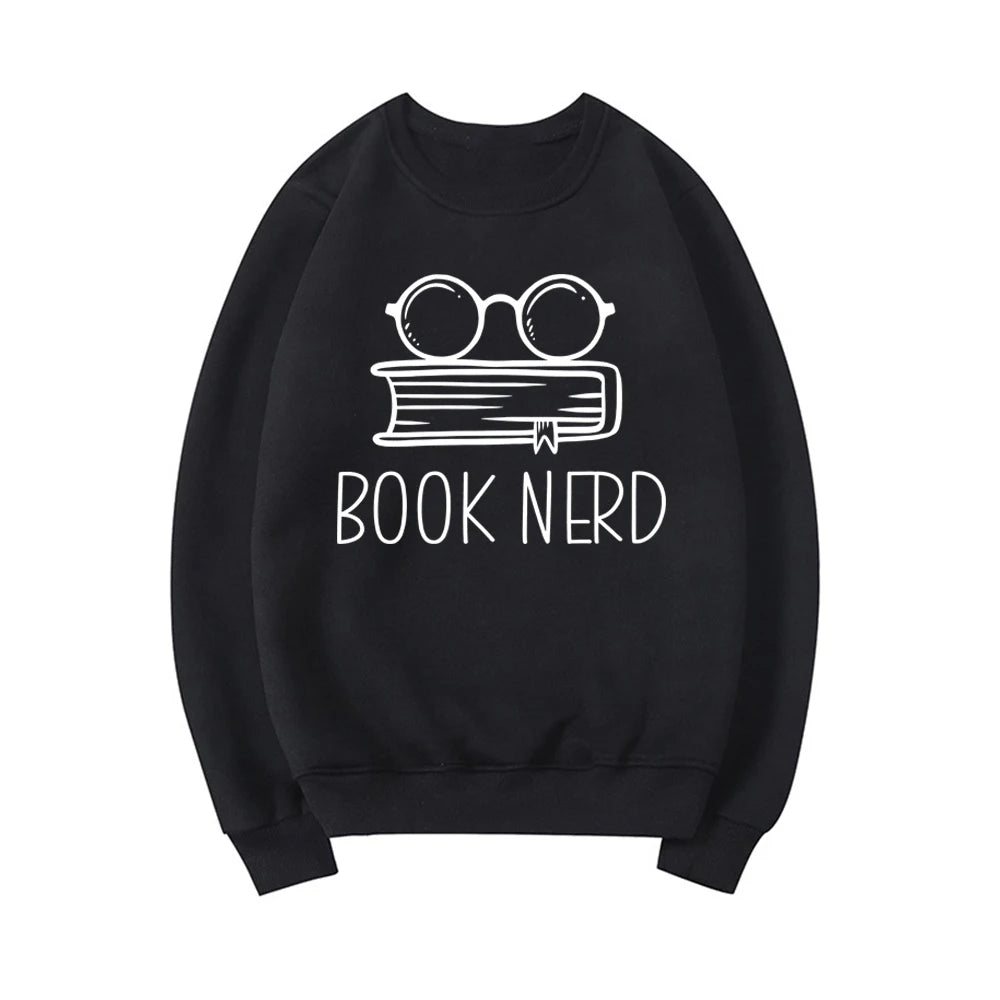 Book Nerd Sweatshirt Skeletons Book Lover Hoodie Unisex Long Sleeve Crewneck Sweatshirts Reading Hoodies Librarian Casual Tops