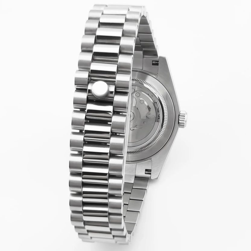 Męski zegarek z personalizowanym logo, mechanizm NH35, 36mm/39mm, szafirowe szkło, złoty zegarek, mechaniczny zegarek na rękę, wodoszczelność 100M, Reloj Hombre