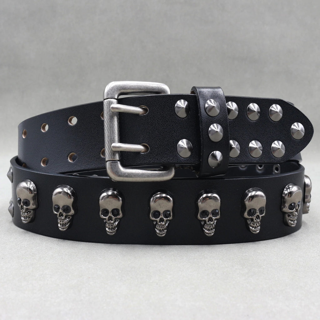 Heavy Metal Punk Belt Genuine Leather Hip Hop Belts for Men Cross Rivet Jeans Belt Male Strap Ceinture Homme Designer Belt