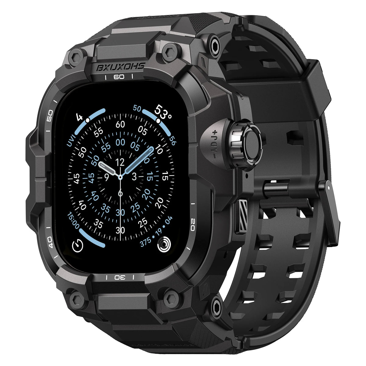 Funda reforzada con correa para Apple Watch de 49mm, 44mm, 45mm y 46mm, protector con parachoques a prueba de golpes para iWatch Ultra/2/3 y Series 11, 10, 9, 8, 7 y SE