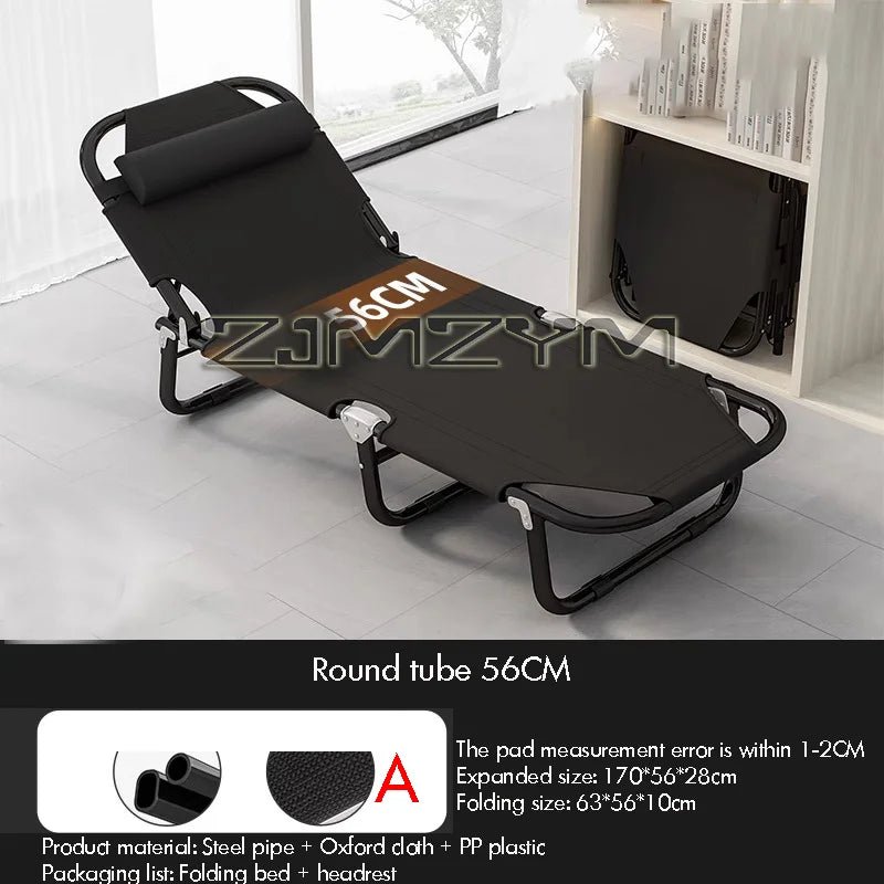 Portable Folding Recliner Single Bed with Metal Frame and Oxford Fabric