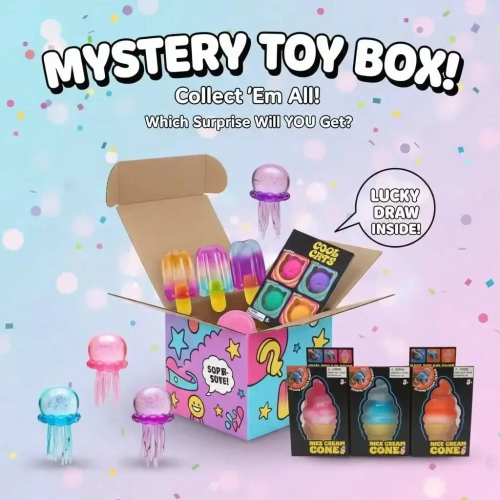 Squishy Mystery Box , Slow Rising Fidget Toys Set, Stress Relief Sensory Squeeze Toy, Anti-Anxiety Gift for Kids Adults
