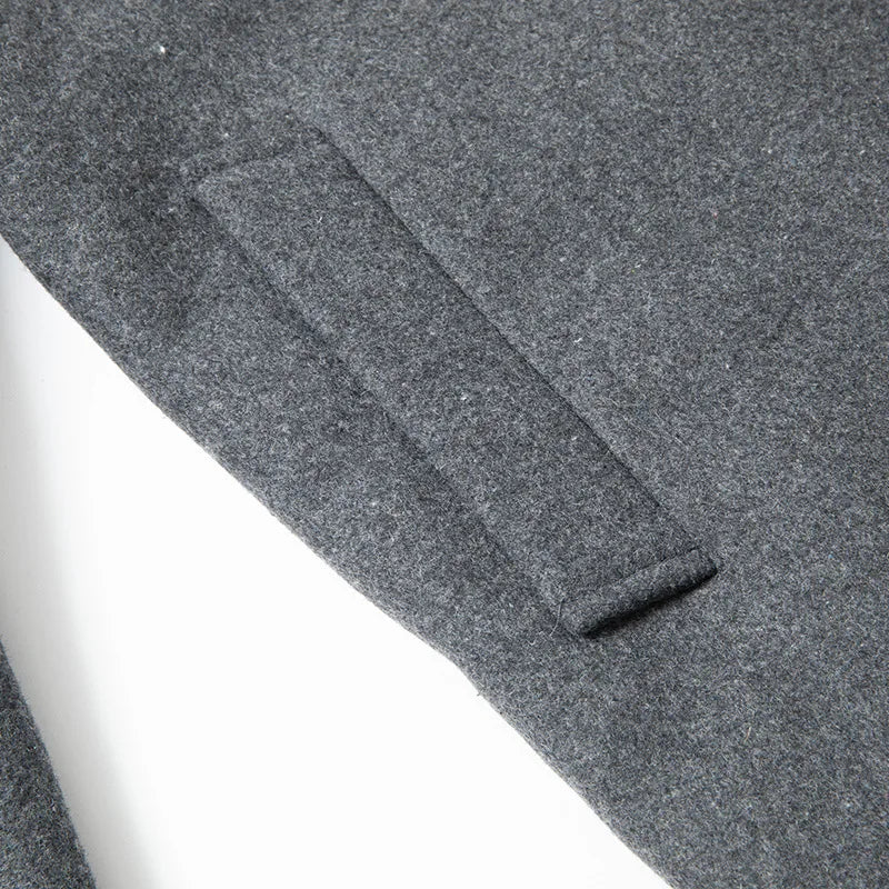 Chaqueta de corte ajustado para hombre en mezcla de lana y algodón con forro polar para otoño e invierno