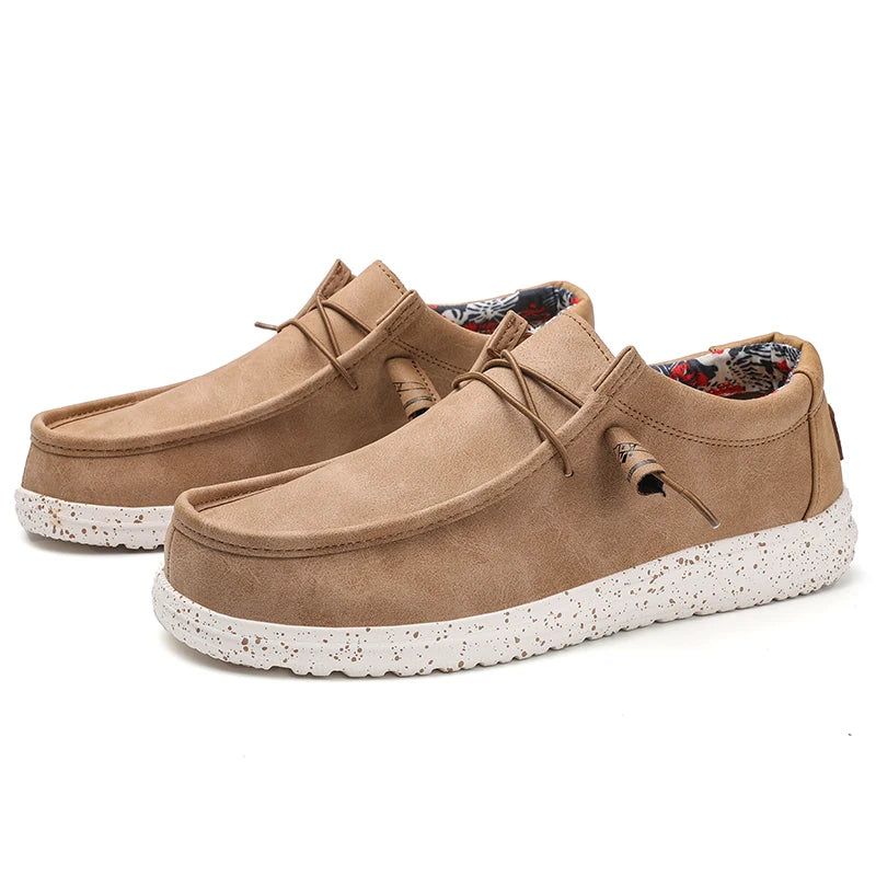 Spring Autumn Men Light Leather Casual Shoes 2023 Chaussures en Cuir Slip-On Flat Plus Big Size 48 49 50 51