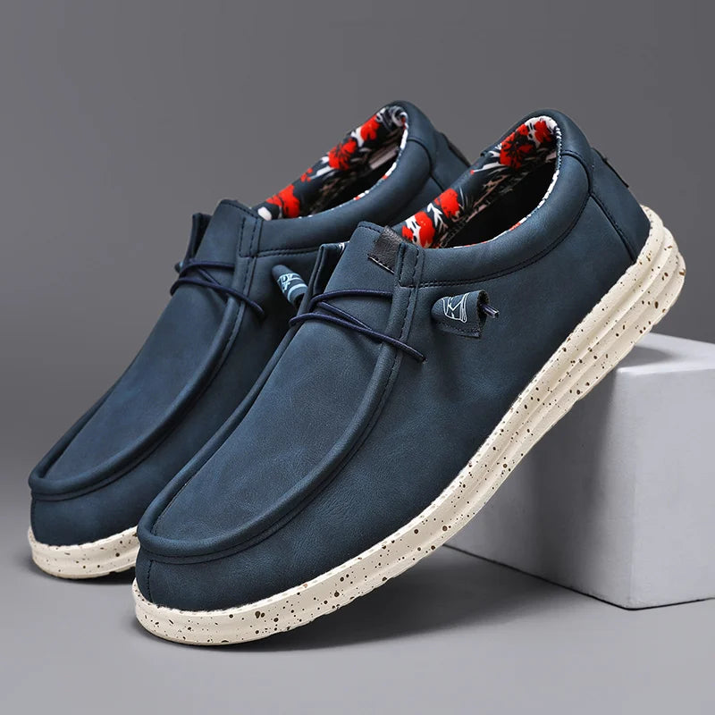 Spring Autumn Men Light Leather Casual Shoes 2023 Chaussures en Cuir Slip-On Flat Plus Big Size 48 49 50 51