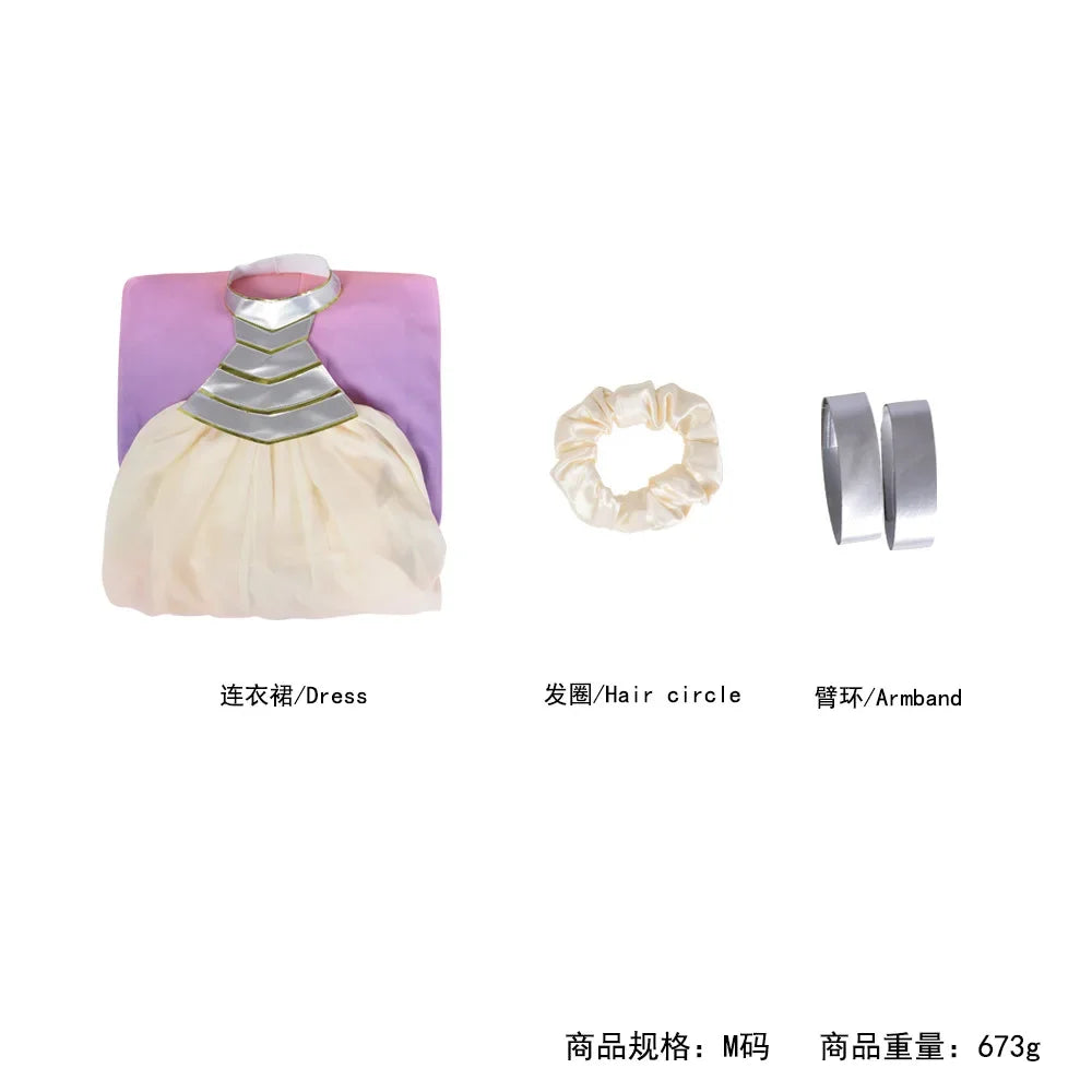 Disfraz de cosplay de Padmé para mujer, vestido largo de poliéster con espalda descubierta