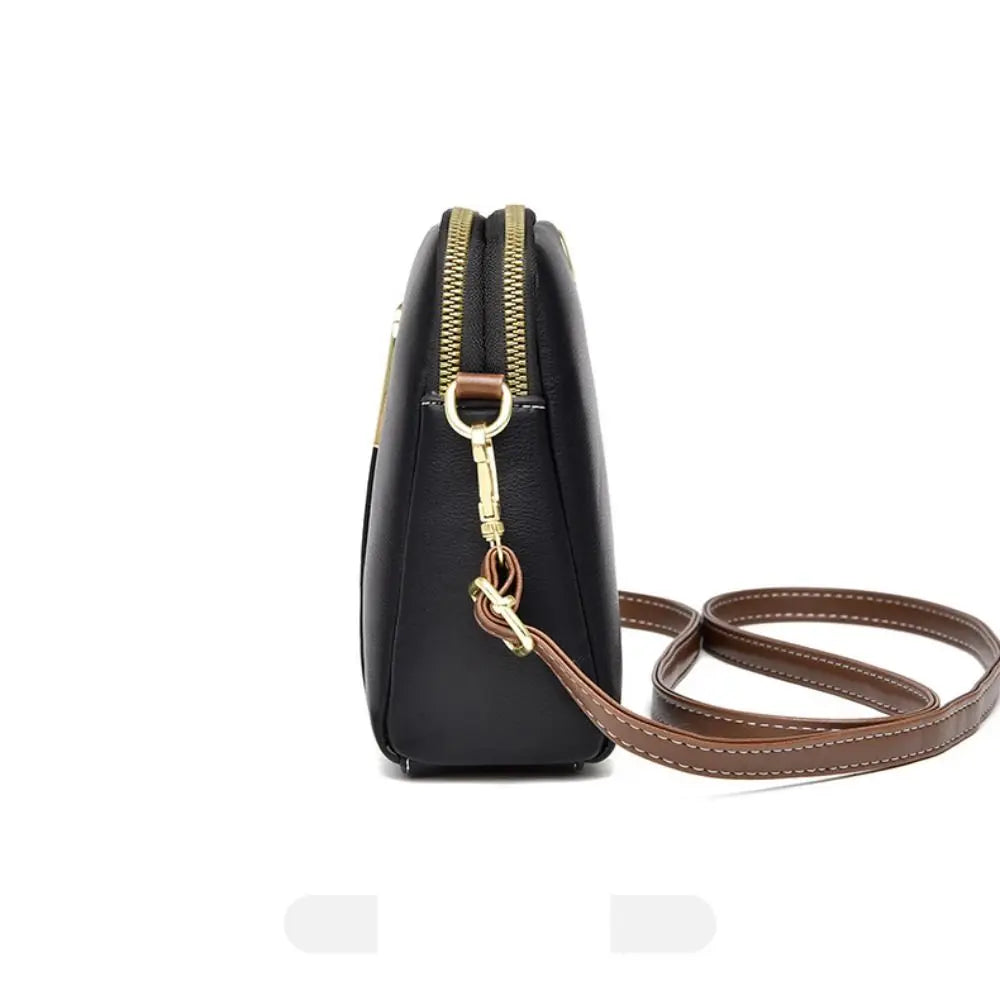 Retro Mini Women's PU Leather Crossbody Shoulder Bag with Zipper