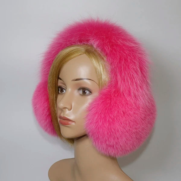 Real Fox Fur Earmuffs for Winter Women Warm Natural Raccoon Fur Earmuffs Girls Ear Warmer Genuine Fur Scarves Plush Ear Muff