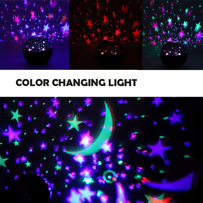 RGB nattlampa LED-projektor stjärnhimmel måne galax projektionslampa 5V USB för barn present julklapp rumsdekorationer
