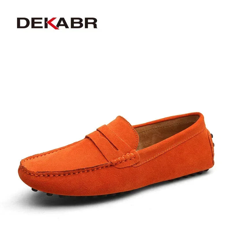 DEKABR Size 49 Men Casual Shoes Fashion Men Shoes Genuine Leather Men Loafers Moccasins Slip on Men's Flats Male Driving Shoes