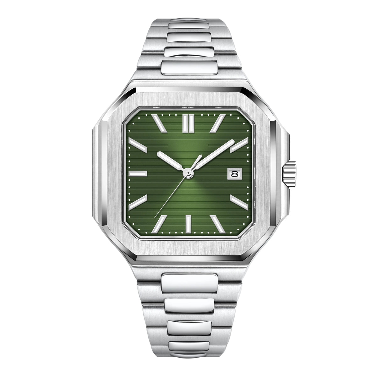 Customized Logo 44.5MM Mechanical Square Steel Case Aseptic Watch Automatic Movement NH35 Fashion Date Gift Men's Watch Corgeut