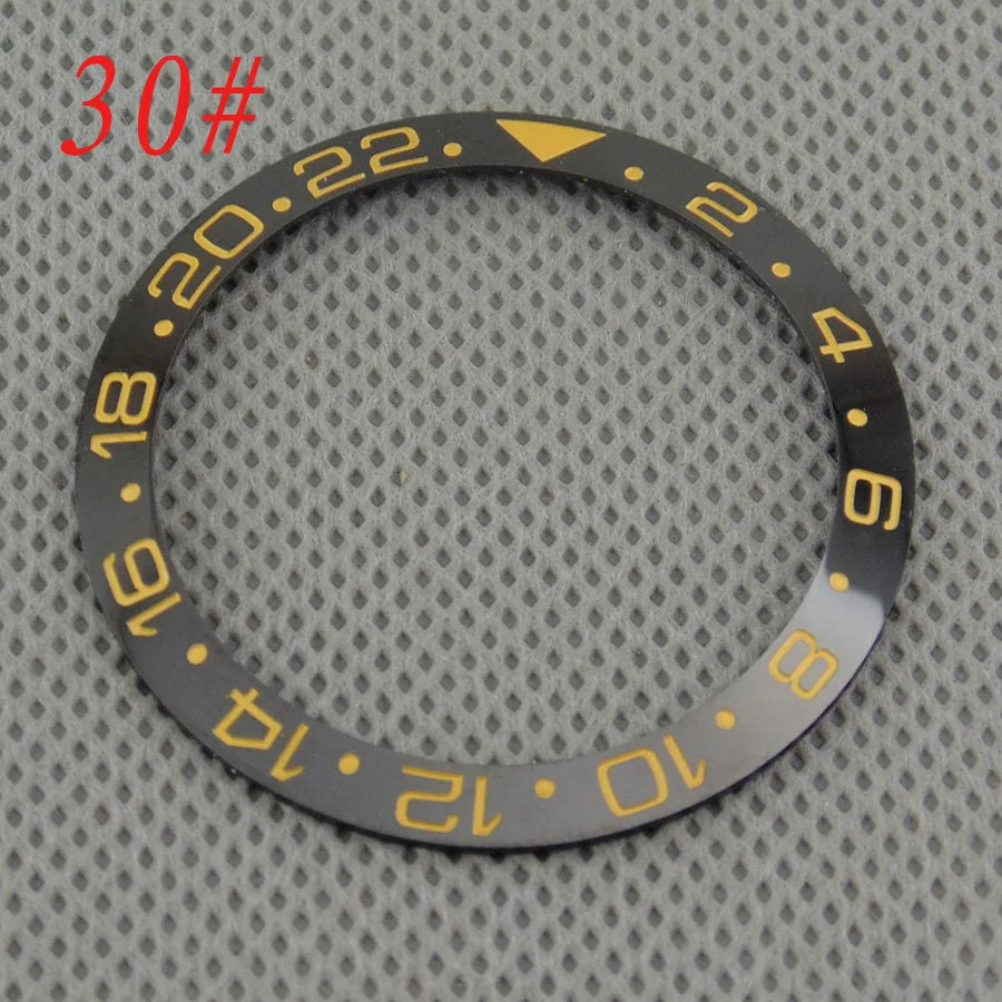 Inserto de bisel de cerámica negro, azul, blanco y verde de 38 mm para reloj automático para hombre Submariner de 40 mm