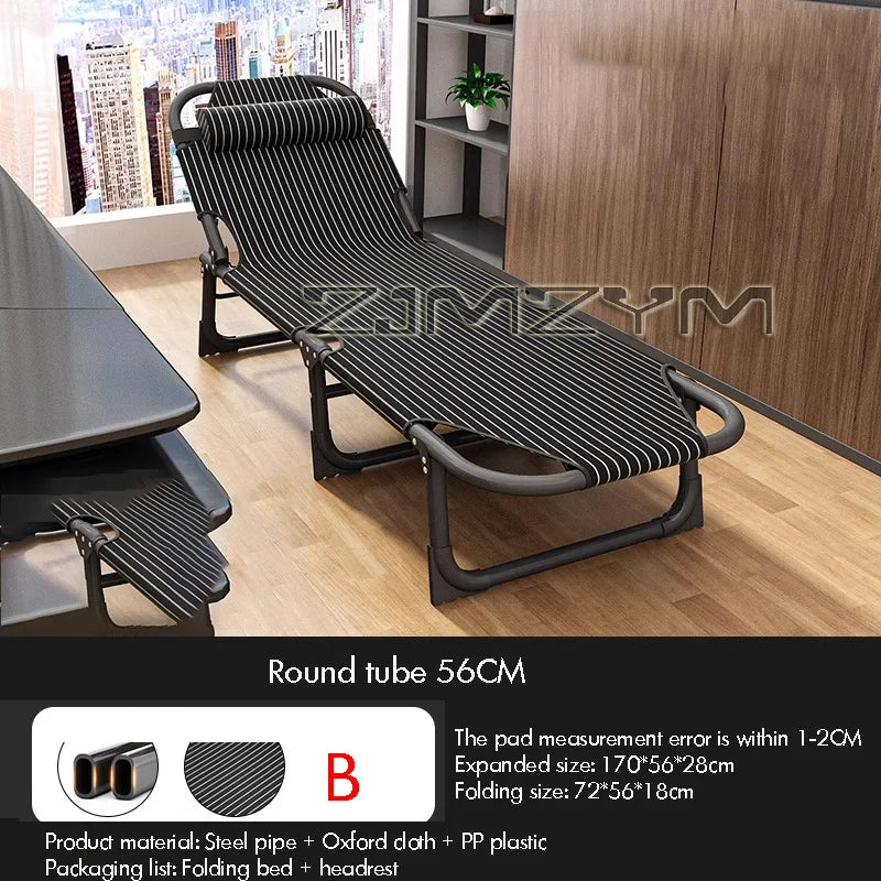 Portable Folding Recliner Single Bed with Metal Frame and Oxford Fabric